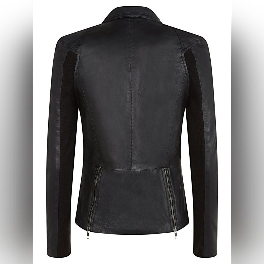 Muubaa Kajana Black Leather Biker Jacket size 4 US 8 UK - Picture 2 of 11